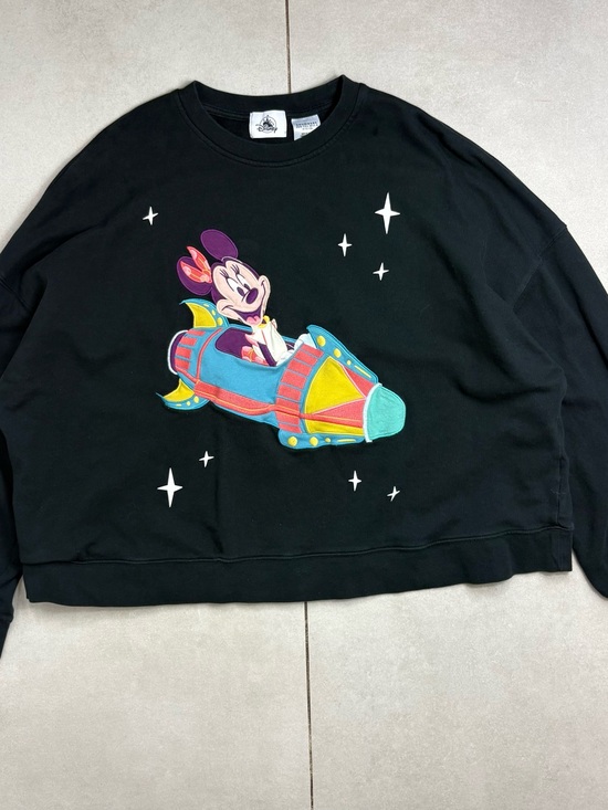 Disney Tops - Disney Black Graphic Crewneck Sweater with Colorful Rocket Motif